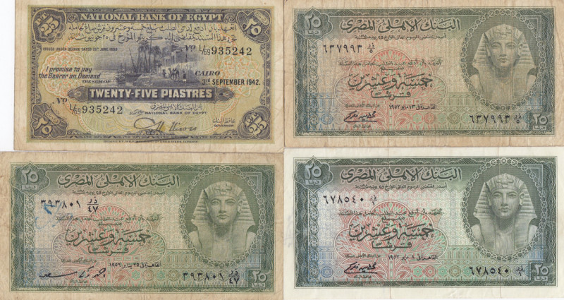 Egypt 25 Piastres 1940-56 (4)
Various