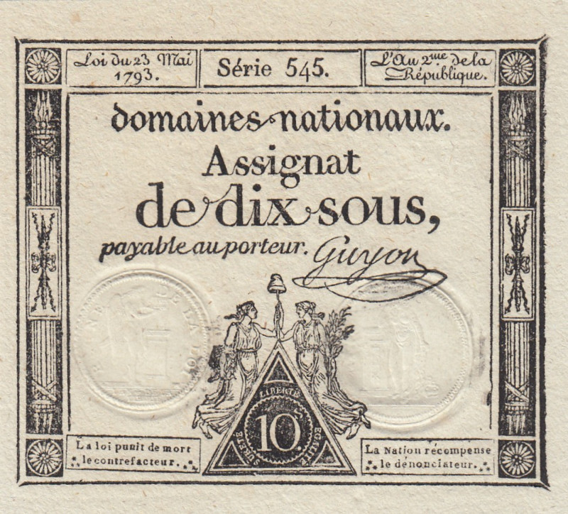 France 50 Sols 1793
UNC Pick A68b.