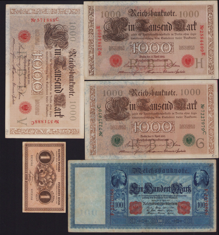 Lot of paper money: Germany, Finland (5)
Various condition. Sold as is, no retur...