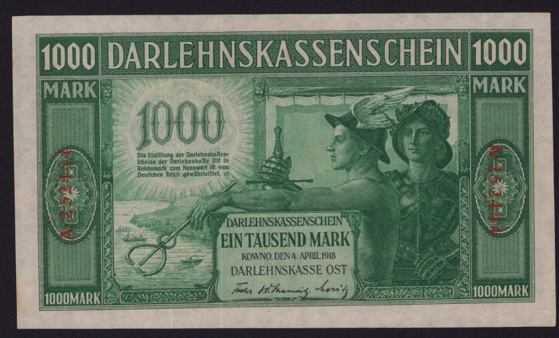 Germany, Lithuania, Kowno (Kaunas) 1000 Mark 1918
AU