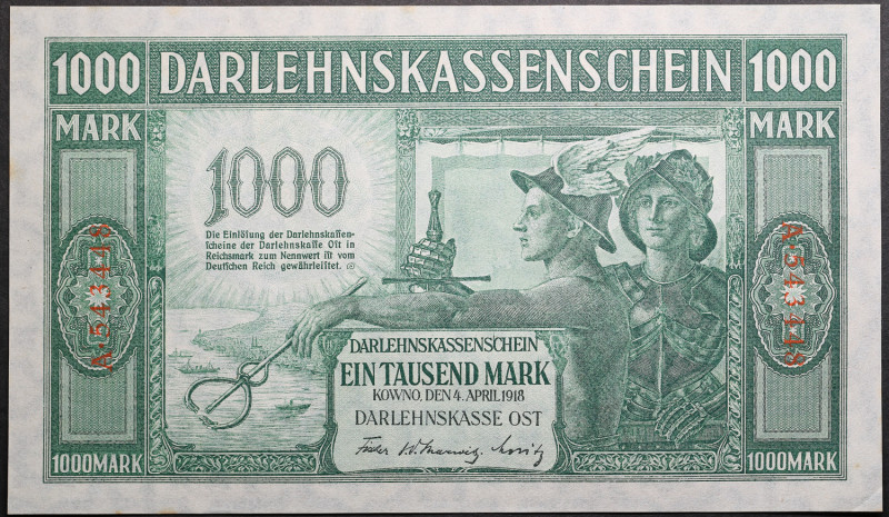 Germany, Lithuania, Kowno (Kaunas) 1000 Mark 1918
Sold as seen, no return. UNC.