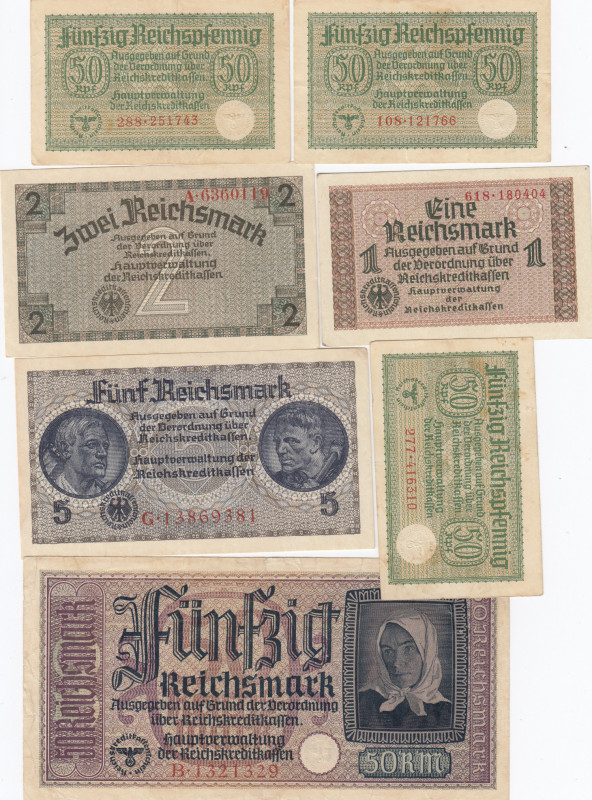 Germany 0,5-50 Reichsmark 1940-45 (7)
Various Pick R135-140.