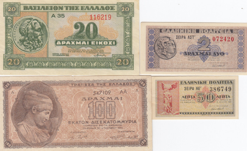 Greece 0,5- 100 Milliards Drachmai 1940-44 (4)
AU