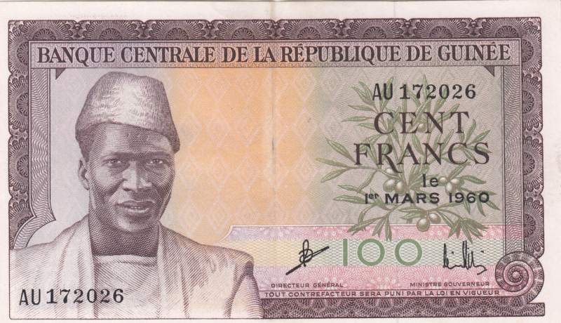 Guinea 100 Francs 1960
XF Pick 13.