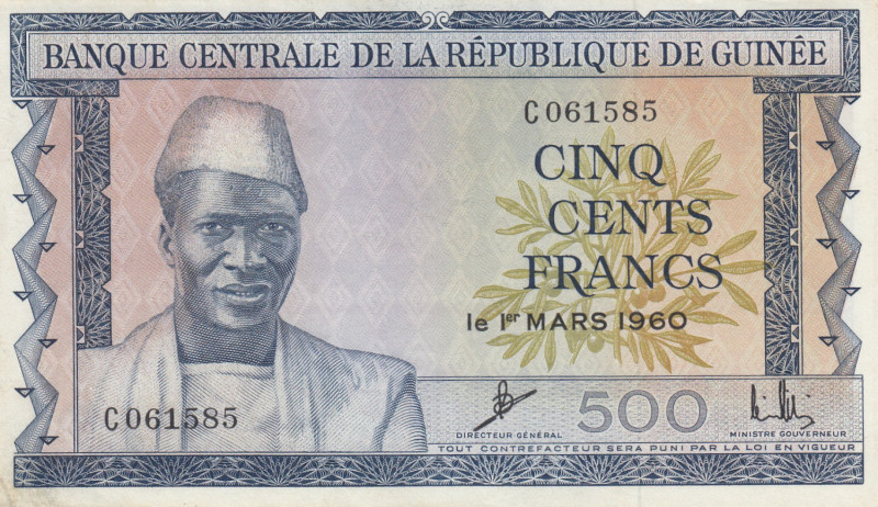 Guinea 500 Francs 1960
AU Pick 14.