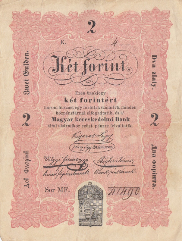 Hungary 2 Forint 1848
VF Pick S112.