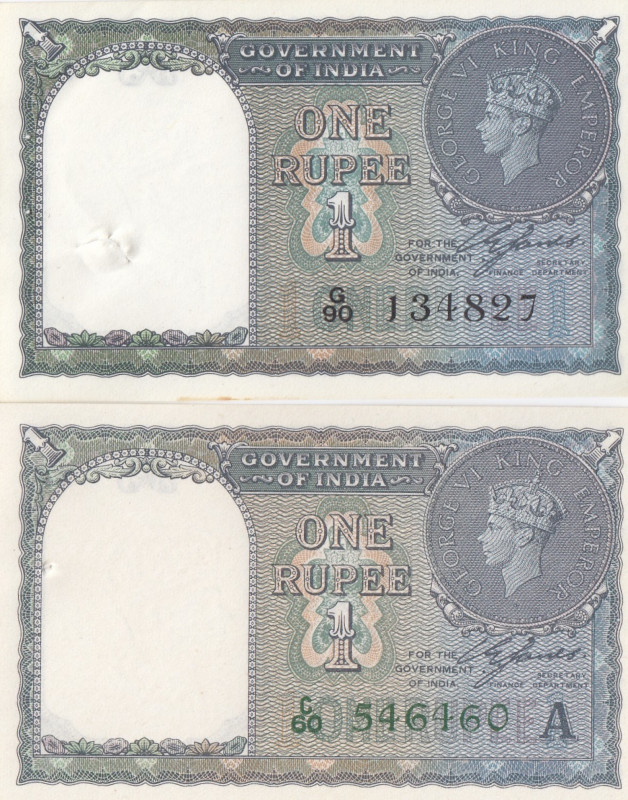 India 1 Rupee 1940 (2)
UNC Pick 25a, 25d.