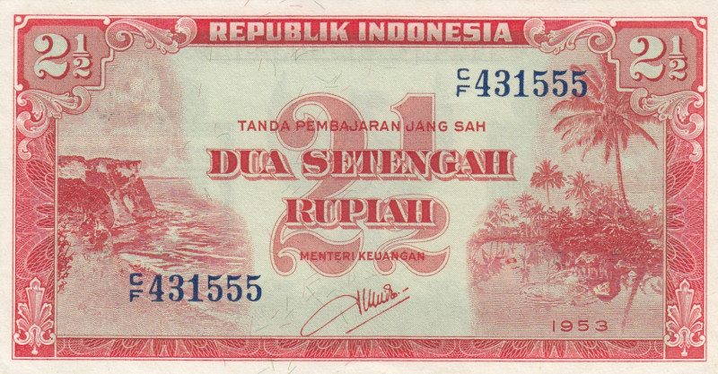 Indonesia 2 1/2 Rupiah 1953
UNC Pick 41