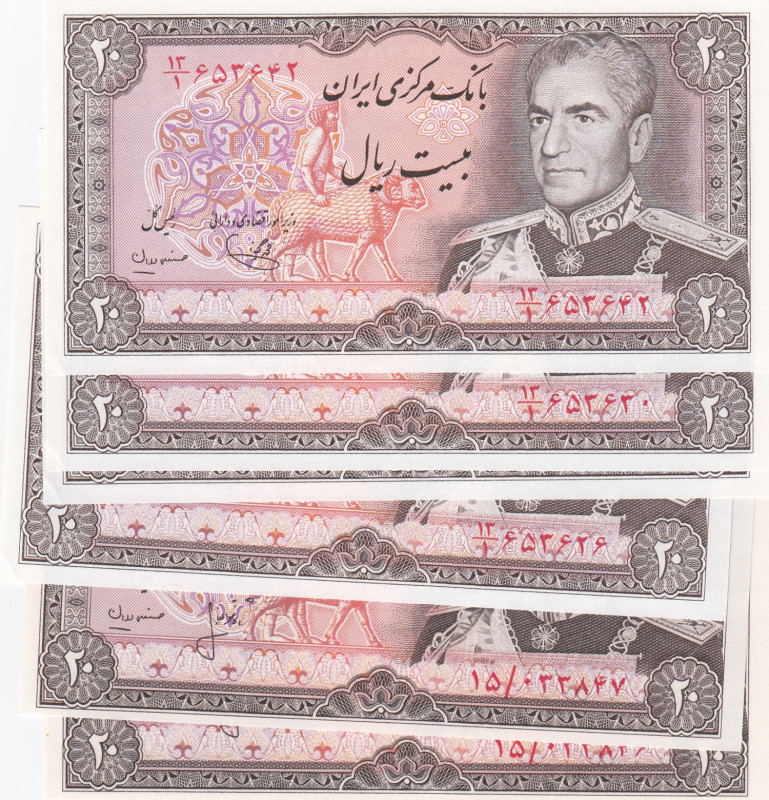 Iran 20 Rials 1974-79 (7)
UNC Pick 100a,b