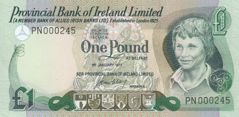 Ireland Northern 1 Pound 1977 low #
UNC Pick 247a