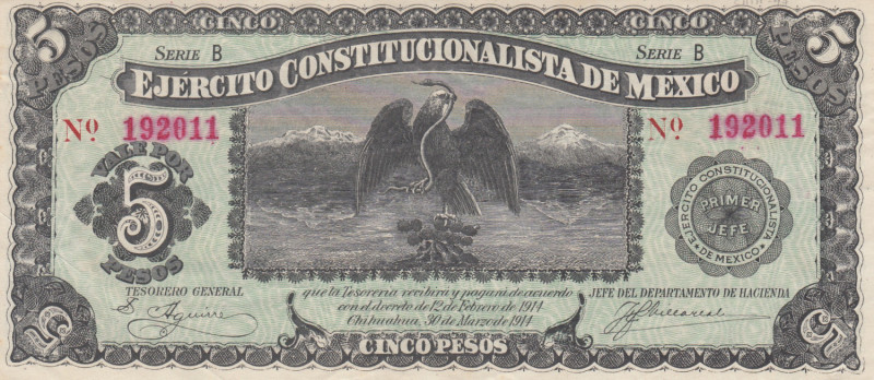 Mexico 5 Pesos 1914
AU Pick S524