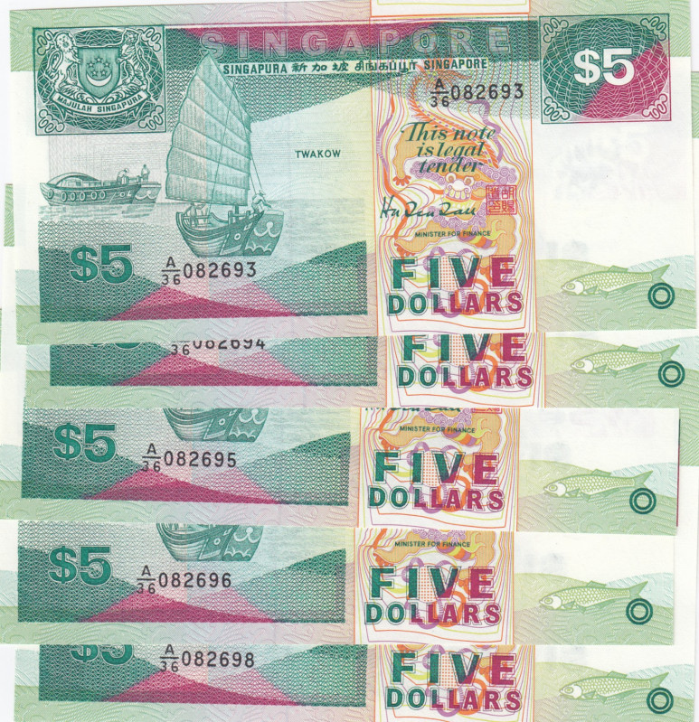 Singapore 5 Dollars 1989 (5)
UNC Pick 19