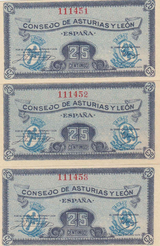 Spain 25 Centimos 1936 (3) Gijon
UNC Pick S601