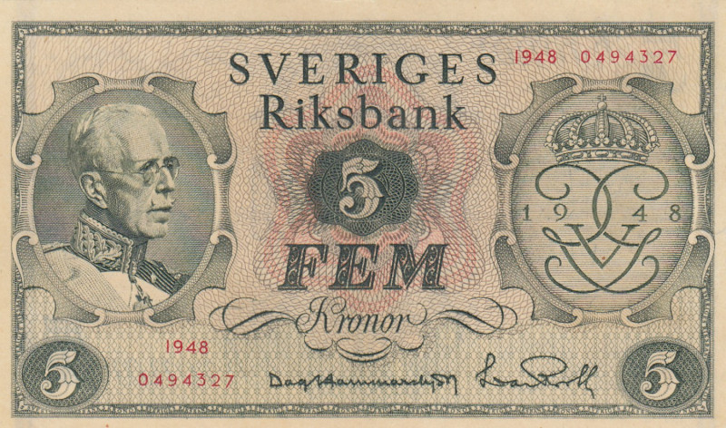 Sweden 5 Kronor 1948
AU Pick 41