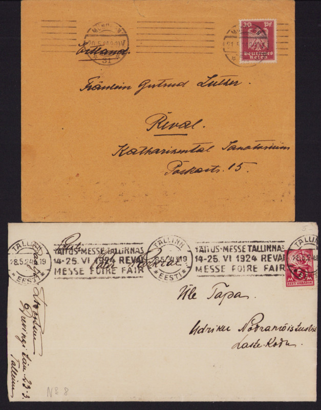 Estonia Group of Envelopes 1924 - 14-25 VI 1924 Reval Fair (2)
Sold as seen, no ...