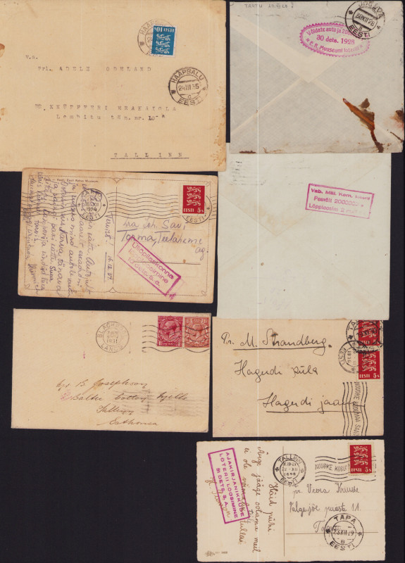 Estonia, Great Britain Group of envelopes & postcards 1928-1934 - Lottery (7)
So...