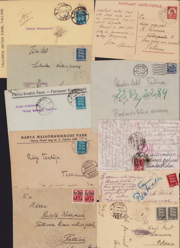 Group of Estonian envelopes & postcards 1928-1933 (10)
Sold as seen, no return. ...