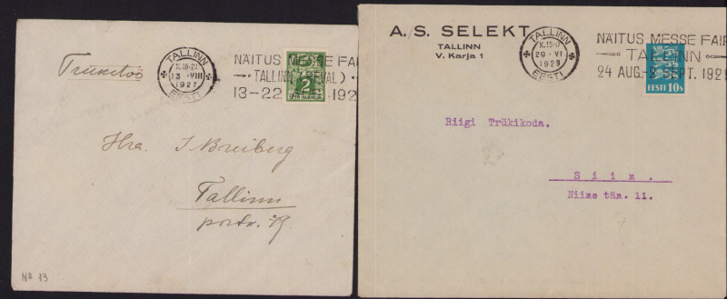 Estonia Group of Envelopes 1929 - Fair 24 aug. - 2 sept. 1929 Tallinn (2)
Sold a...