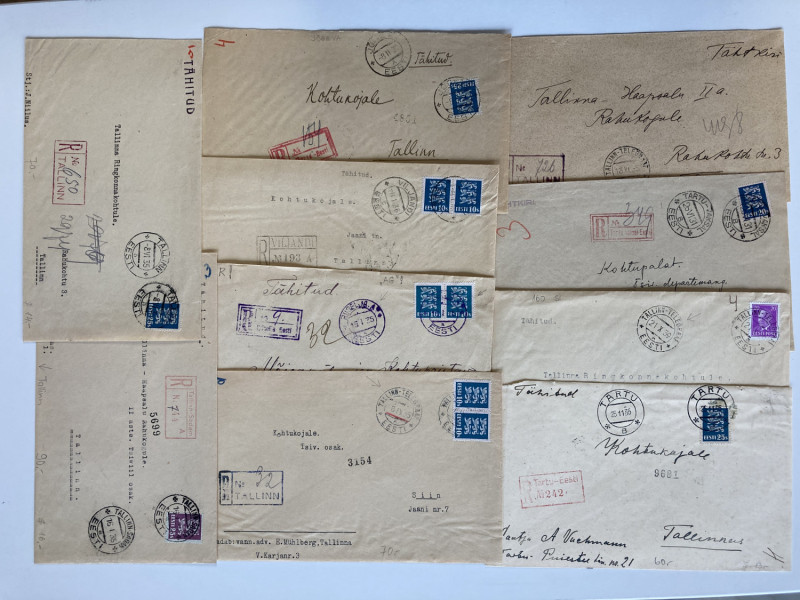 Estonia Group of envelopes 1931-1939 - registered letters & telegraph (10)
Sold ...