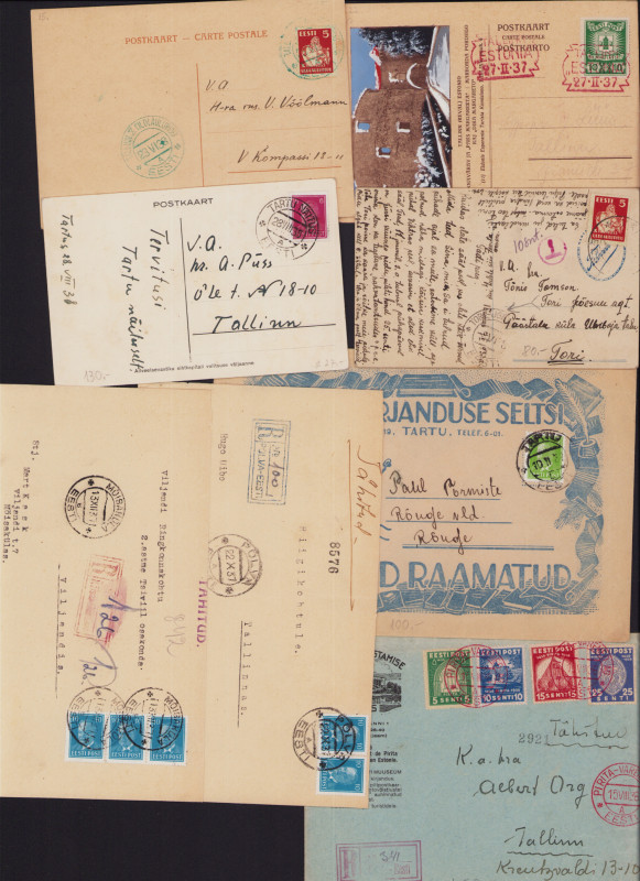 Estonia Group of envelopes & postcards 1936-1938 (8)
Sold as seen, no return. Ra...