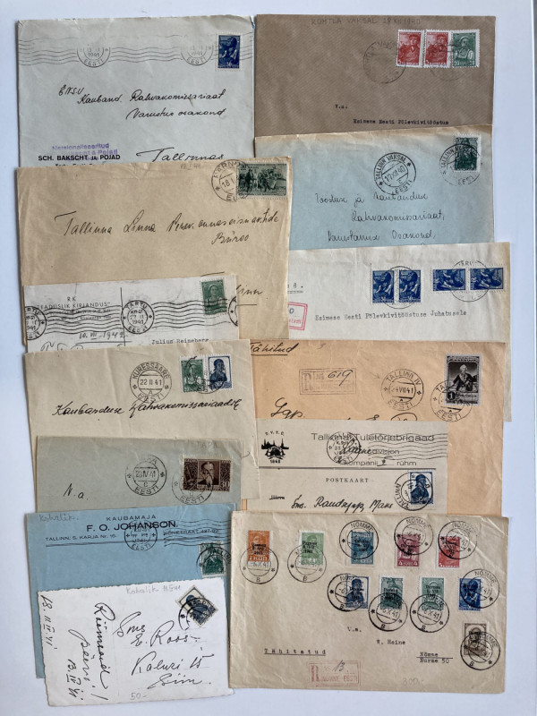 Estonia, Russia USSR - Group of envelopes & postcards 1940-1941 (13)
Sold as see...