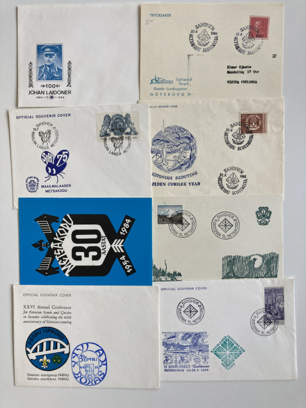 Estonia, Sweden ESTIKA - Group of envelopes & postcards - mostly Estonian Scouti...