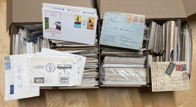 Large collection of envelopes & postcards - mostly since 1956, some older differ...