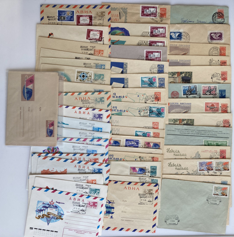 Group of Envelopes & postcards mostly Estonia - Russia USSR - The week of Letter...