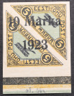 Estonia air mail stamp with 10 Marka 1923 overprint on 5 Marka
Sold as seen, no return. The lower edge. MiNo 43. Black. Rare!