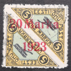 Estonia air mail stamp with 20 Marka 1923 overprint on 5 Marka
Sold as seen, no return. MiNo. 44. Signed Valdo Nemvalz and Kalev Kokk (09.2022). Rare!