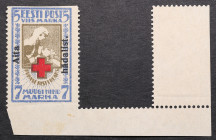 Estonia Red Cross stamp with Aita hädalist overprint 1923
Sold as seen, no return. MiNo 47. Signed Valdo Nemvalz and Kalev Kokk (09.2022). Rare!