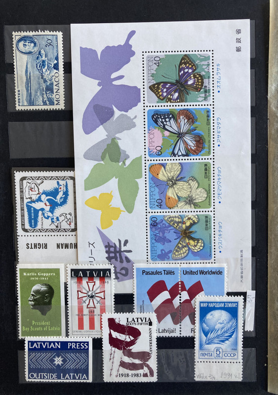 Collection of World Stamps - Latvia, Lithuania, Finland, Estonia, USA, Russia, R...