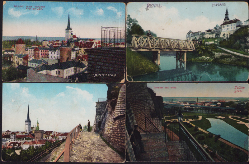 Estonia, Russia Group of postcards - Tallinn, Reval - Toompea uuel trepil, Vaade...