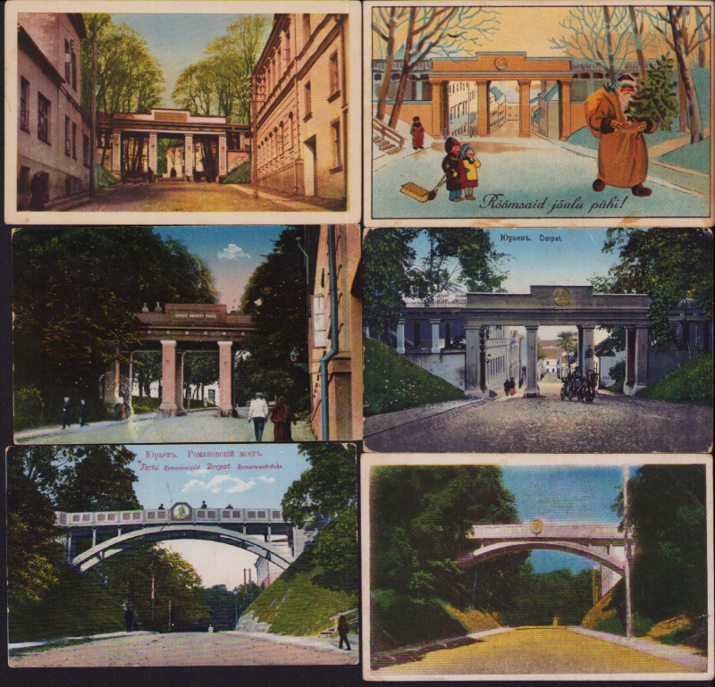 Estonia, Russia Group of postcards - Tartu, Dorpat - Inglisild & Romanewisild (6...