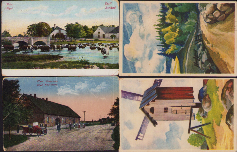 Estonia, Russia Group of postcards - Elva, Uterna kõrts, Keila, Vormsi Tuulik be...