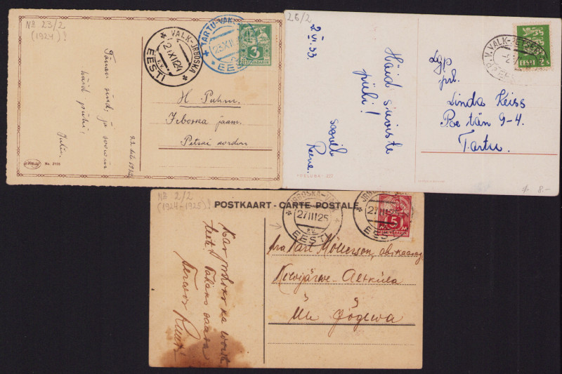 Estonia Group of postcards 1924-1933 - Jrboska-Valk, Valk-Jrboska & Valk-Petseri...