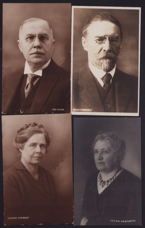 Estonia Group of postcards - M. Hermann, A. Kitzberg, E. Vilde, A. Haava before ...