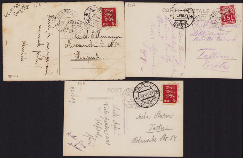 Estonia Group of postcards 1927-1929 - Tallinn-Haapsalu Postvagun (3)
Sold as se...