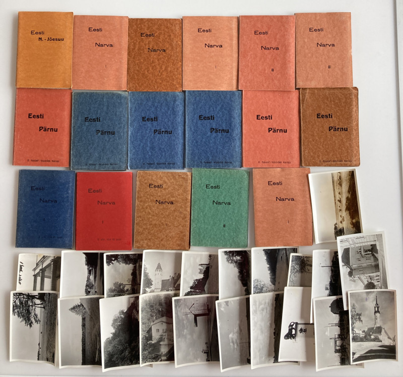 Estonia Group of small card books - Narva, Narva-Jõesuu, Pärnu (17) & photos - v...