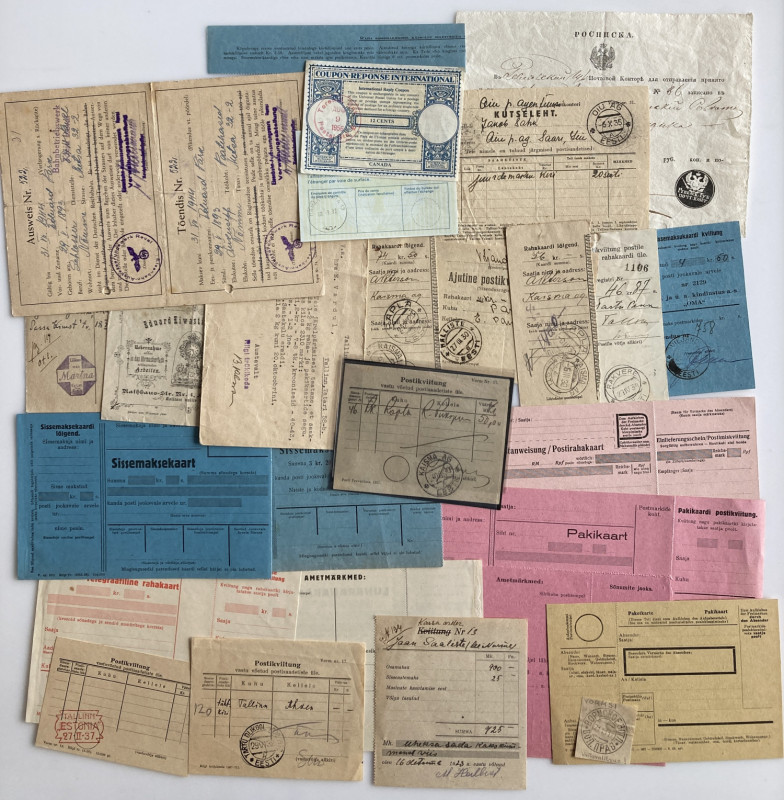Estonia, Russia, II World War German Occupation documents, postcards, envelopes ...