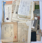 Estonia, Russia, USSR - Group of documents, checks, food coupons, permissions, notices, telegrams, diplomas etc
Sold as seen, no return. 