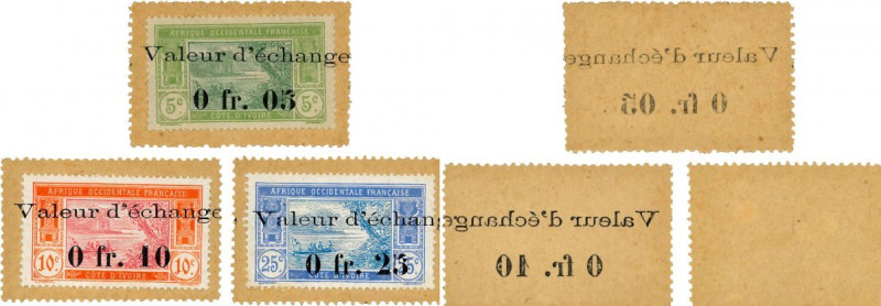 Country : IVORY COAST 
Face Value : 5, 10 et 25 Centimes 
Date : (1920) 
Peri...