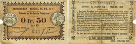 Country : GUINEA 
Face Value : 50 Centimes 
Date : 11 février 1917 
Period/Province/Bank : Gouvernement Général de l'A.O.F. 
Department : Guinée F...