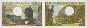 Country : MALI 
Face Value : 1000 Francs 
Date : (1973-1984) 
Period/Province/Bank : Banque Centrale du Mali 
Catalogue reference : P.13d 
Additi...