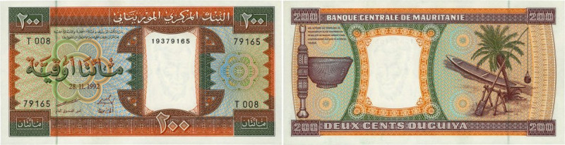 Country : MAURITANIA 
Face Value : 200 Ouguiya 
Date : 28 novembre 1992 
Peri...