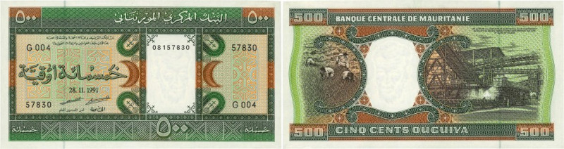 Country : MAURITANIA 
Face Value : 500 Ouguiya 
Date : 28 novembre 1991 
Peri...