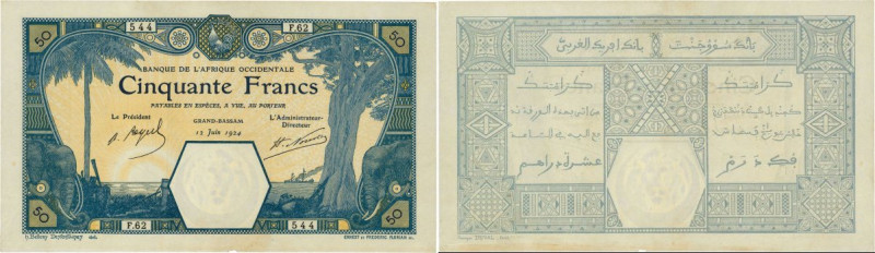 Country : FRENCH WEST AFRICA (1895-1958) 
Face Value : 50 Francs GRAND-BASSAM ...