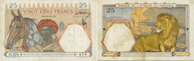 Country : FRENCH WEST AFRICA (1895-1958) 
Face Value : 25 Francs 
Date : 15 décembre 1936 
Period/Province/Bank : Banque de l'Afrique Occidentale ...
