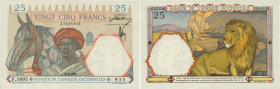 Country : FRENCH WEST AFRICA (1895-1958) 
Face Value : 25 Francs 
Date : 09 mars 1939 
Period/Province/Bank : Banque de l'Afrique Occidentale 
Cat...