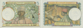 Country : FRENCH WEST AFRICA (1895-1958) 
Face Value : 5 Francs 
Date : 06 mai 1942 
Period/Province/Bank : Banque de l'Afrique Occidentale 
Catal...